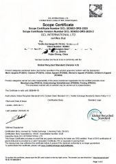 GRS CERTIFICATION certificate from Fuzhou Voshine Garments Co., Ltd.