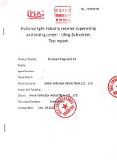 TEST REPORT certificate from JINAN KOMLIGA INDUSTRIAL CO., LTD.