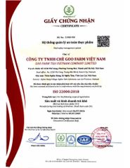 ISO 22000:2018 Food Safety Management System (No. 31905-FSV) certificate from GOO FARM TEA VIET NAM