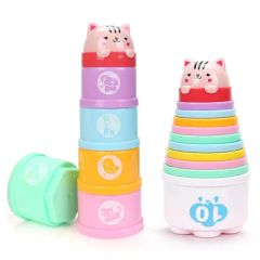 Intelligent Number Counting CPC Children Stacking Nesting Cup Toy Stack up Cups Baby Bath Toys - Image 1