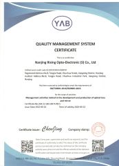 ISO9001:2015 certificate from Nanjing Rising Opto-Electronic (S) Co., Ltd.