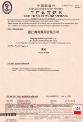 CCS certificate from ZHEJIANG HAILUN ROPE AND NET CO., LTD.
