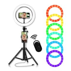 Portable RGB Ring Light with Tripod - Image 4