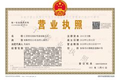 Business License certificate from Jiangsu Zhixuan International Trading Co., Ltd.