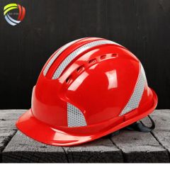 High Quality Safety Equipment Construction ABS on-Site Reflective Strip Safety Vented Helmet - Image 1