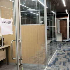 Windor Slender Single Glass Partition System with style door, 10 mm - Image 5