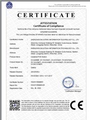 Industrial Switch CE LVD certificate from Shenzhen Shuotian Information Technology Co., Ltd.