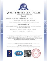 ISO9001 certificate of Shandong Find More Technology Co., Ltd. – certificate photo, supplier certificates section