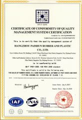 ISO9001-2008 certificate from Hangzhou Paishun Rubber and Plastic Co., Ltd.