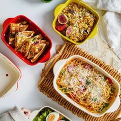 Color Ceramic Bakeware Set Rectangle Roasting Lasagna Baking Dish - Image 4
