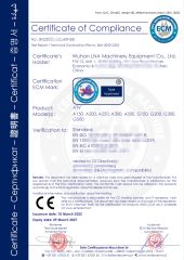 CE certificate of Wuhan Lna Machinery Equipment Co., Ltd – certificate photo, supplier certificates section