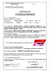 Overseas Registration certificate from Tianjin Shengfa Candle Co., Ltd