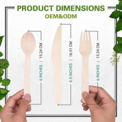 Natural Birch Wood Disposable Knife for Restaurants Catering and Food Trucks - Image 5