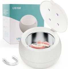Portable Ultrasonic Cleaning Machine Heating and Drying Denture UV Ultrasonic Cleaner Retainer Machine for Jewelry Ring Diamond - Image 2