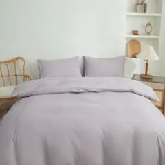 OEM Simple Fashion Pure Multi-Color Ruffles Washed Cotton Bed Sheets - Image 2