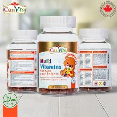 Canvita Kid's Halal- vegan Multi-Vitamin Gummy 60/ bottle, Made in Canada, sugar free - Image 2
