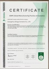 Certificates certificate from Guangzhou Chingo Cosmetic Co., Ltd.