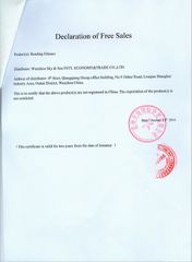 CFS Certificate certificate from Sky & Sea Optical MFY Co., Ltd.