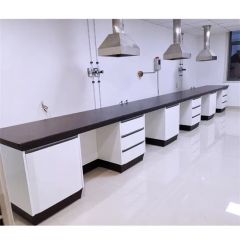 Standard Chemical Resistant Steel Lab Furniture Lab Bench with Mounted Top Cabinets - Image 3