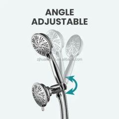 Adjustable Shower Arm Bracket with 4-Setting Diverter for Heads - Image 1
