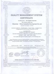 ISO9001 Certificate certificate from Shenzhen Winan Industrial Development Co., Ltd.