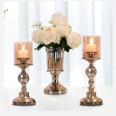 Dining Table Decorations Metal Base Candlesticks/Vases - Image 1