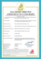 CE certificate from ZHUCHENG MBC INDUSTRIAL & TRADING CO., LTD.