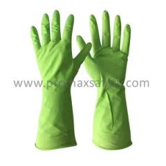 Unsupported Yellow Natural Rubber Kitchen Housework Gloves - Image 4