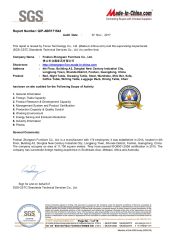 SGS certificate from FOSHAN TRINITY(ZHONGSEN) FURNITURE CO.LTD