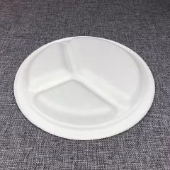 Pfas Free Biodegradable10" 3-Compartment Plates Disposable Paper Plates Lunch Trays - Image 6