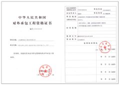 Project Contracting Qualification Certificate certificate from Runh Power Corp., Ltd.