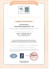 ISO 13485 certificate of Pioway Medical Lab Equipment Co., Ltd. – certificate photo, supplier certificates section