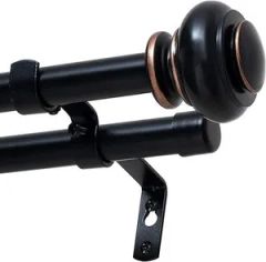 Metal Double Curtain Rods Adjustable Extendable Window Poles MOQ 1000 Shape Round Style Modern Feature Durable Color Customized - Image 3