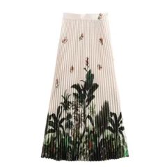 Elegant French Style Printed Pleated Long Skirt for Women Fashion Boutique Clothing Fashion Women Dresses Custom Clothing OEM ODM Versatile Design - Mingteng Clothing Factory Ltd.