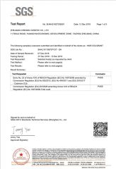 SGS certificate from Zhejiang Chenxin Cosmetic Co., Ltd.