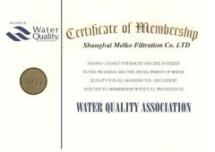 WQA Membership certificate from Shanghai Melko Filtration Co., Ltd.
