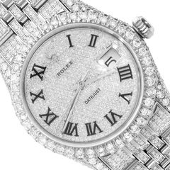 Rolex Datejust Custom Diamond Pave Jubilee Band Diamond Dial Bezel 36mm Watch - Image 1