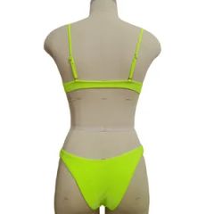 New Bikini Sexy Backless Swimsuit Solid Color Fluorescent Color 2 PCS Swimsuit - Image 5