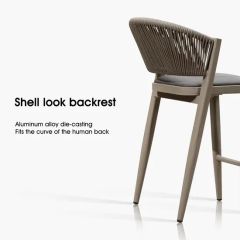 Bar Stool Rope High Bar Chair for Coffee Shop Home Kitchen Chairs - Image 4