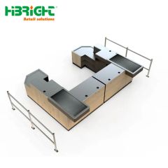 Wooden Color Cashier Checkout Counter Customized - Image 5