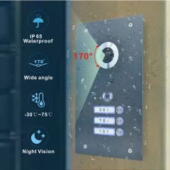 Stainless Steel Wireless Video Intercom, 4 Wires WiFi Video Doorphone 4 Users - Image 4