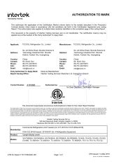 UL Certificate certificate from TCCOOL Refrigeration Co., Limited