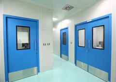 Steel Clean Room Doors, For Hospitals Color Blue Height 6-8 ft Material Stainless Steel Usage/Application Hospitals Surface Finishing Color - Image 1