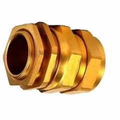 Flameproof Rass Cable Gland Color Golden Material Brass Cable Diameter 1 Inch Work Temperature -40~+100 Surface Treatment - Image 1