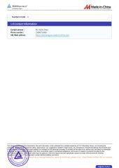Certificates certificate from Ma 'anshan Sheng Ao Heavy Industry Co., Ltd
