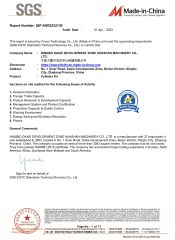 SGS Report certificate from Ningbo HSP Machinery Co.,Ltd.