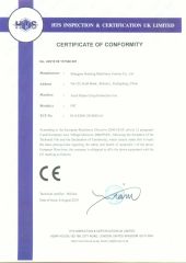 Certificate of Conformity certificate from Shantou Huaxing Machinery Factory Co., Ltd.
