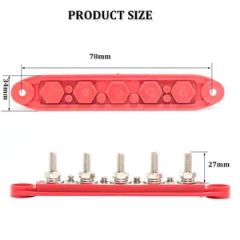 5 Studs M8 Spring Terminal Block Power Distribution Block 12V 300A Bus Barautomotive Marine Battery Junction Block Cover - Image 2