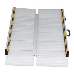 Durable Aluminium Anti-Slip Foldable Threshold Wheelchair Ramp for Motorcycle Ladders - Image 2