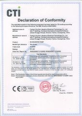 CE Certificate of RO Booster Pump certificate from Foshan City San Jiaozhou Electrical Technology Co., Ltd